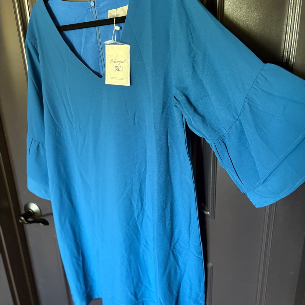 Blue Women's Crepe Dress